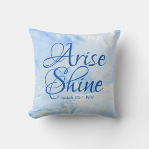 Cojín Decorativo Auge Inspirador del cielo azul y verso de la Bibli
