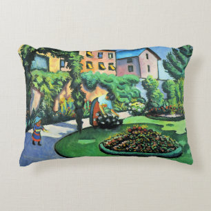 Cojín Decorativo Auguste Macke - Imagen de jardín, pintura popular,