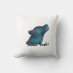 Cojín Decorativo ¡Aúlla Sí! Lobo Silueta Galaxia Espacial