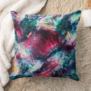 Cojín Decorativo Aumento de salpicaduras rosadas que parecen cráter