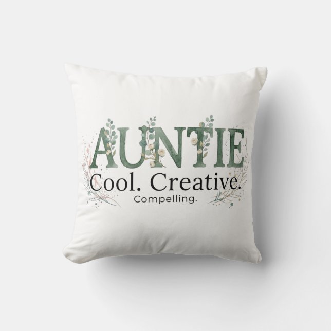 Cojín Decorativo Auntie Cool Creative Compelling Quote (Anverso)