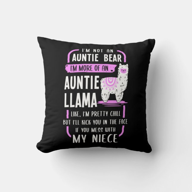 Cojín Decorativo Auntie Llama (Anverso)