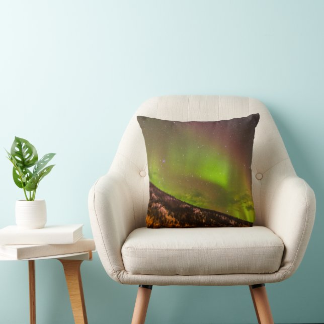Cojín Decorativo Aurora Borealis | Montañas Fairbanks Alaska (Silla)