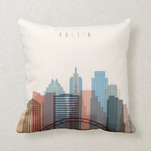 Cojín Decorativo Austin, horizonte de la ciudad de Tejas el