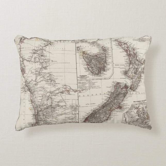 Cojín Decorativo Australia occidental Tasmania y Nueva Zelanda (Anverso)