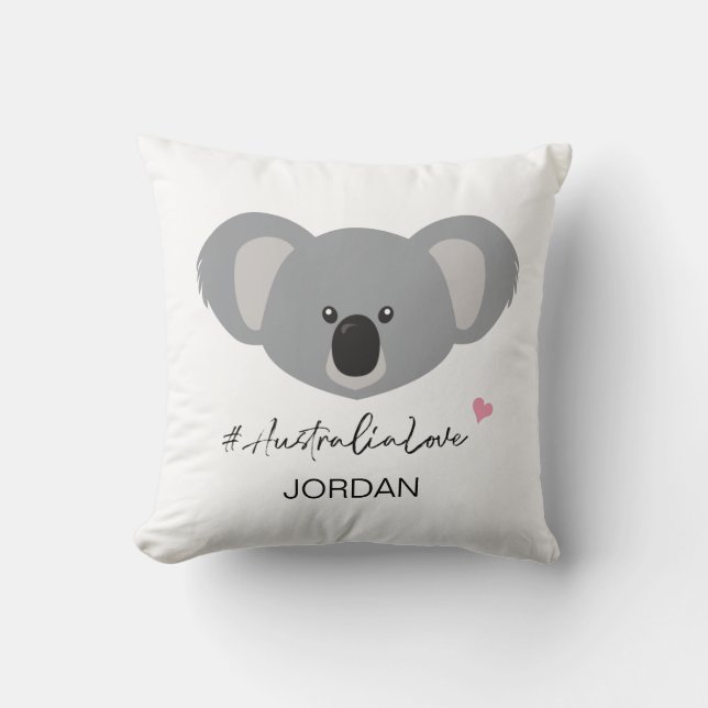 Cojín Decorativo Australia personalizada amor koala bebé lindo (Anverso)