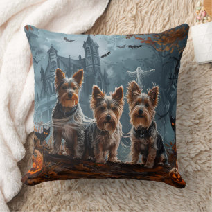 Cojín Decorativo Australia Terrier Halloween Noche Doggy Delight