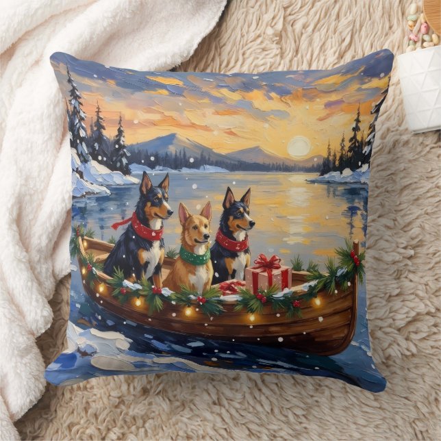 Cojín Decorativo Australian Kelpie Christmas Boat Holiday (Manta)