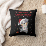 Cojín Decorativo Australian Shepherd Merry Christmas Winter Throw P<br><div class="desc">The Australian Shepherd at Christmas with fairy lights. Funny animals with gifts for the holidays. Also funny for Christmas in July. Dogs are cute animals and are perfect for Christmas.</div>