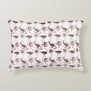 Cojín Decorativo Australian Toile Luxe Canguro y avestruz vintage