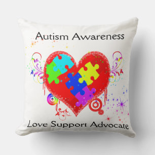 Cojín Decorativo Autismo Corazón Brillante