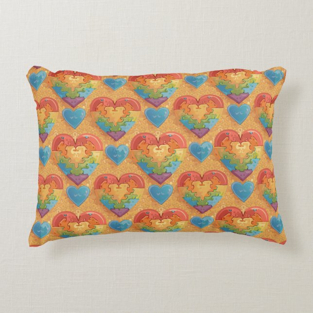 Cojín Decorativo Autismo del corazón (Anverso)