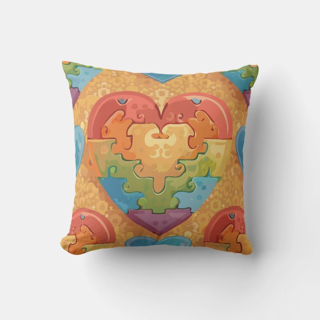 Cojín Decorativo Autismo del corazón (Anverso)