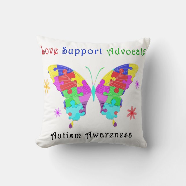 Cojín Decorativo Autismo mariposa (Anverso)