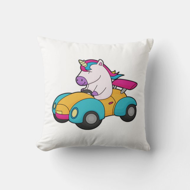 Cojín Decorativo Auto de Unicorn (Anverso)