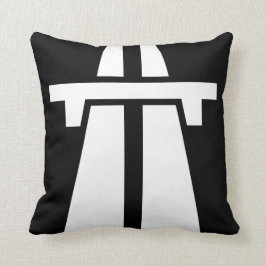 Cojín Decorativo Autopista sin peaje, autopista, Autobahn - blanco