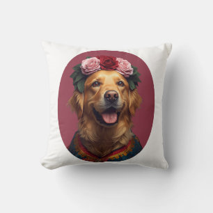 Cojín Decorativo Autorretrato audaz de perro retriever dorado de ar
