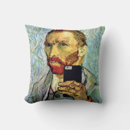 Cojín Decorativo Autorretrato de Vincent Van Gogh con selfie de tel