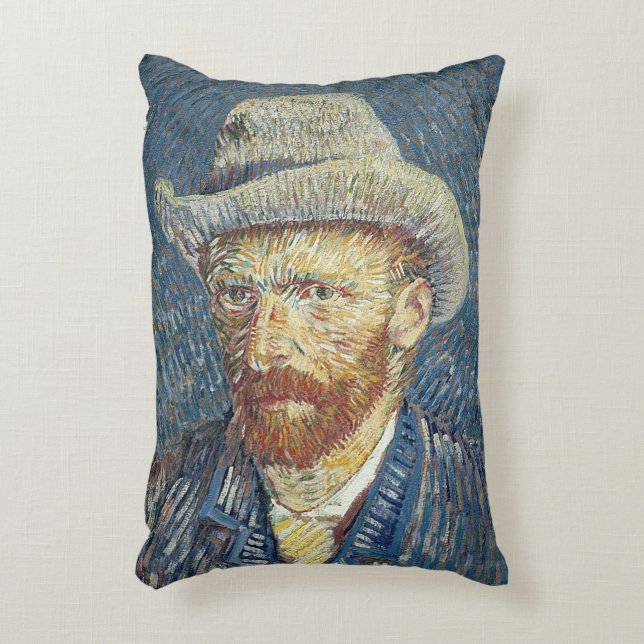 Cojín Decorativo Autorretrato de Vincent van Gogh el | con el (Frente (Vertical))