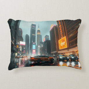 Cojín Decorativo Autos de la ciudad de Cyberpunk Skyscrapper