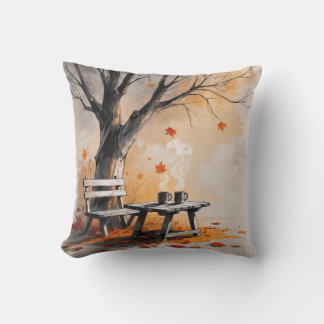 Cojín Decorativo Autumn Bench Under Tree Pillow
