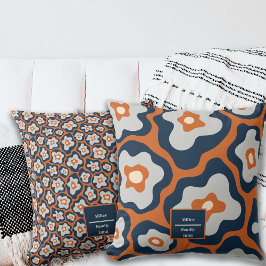 Cojín Decorativo Autumn Cobalt Blues Egg Macro Flowers Nombre perso