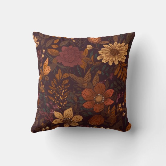 Cojín Decorativo Autumn Dark Brown Flower Season Interior (Reverso)