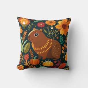 Cojín decorativo Autumn Floral Capybara