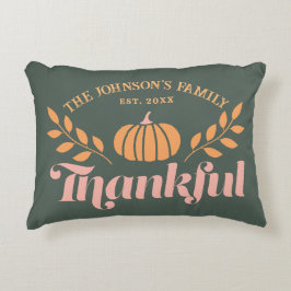 Cojín Decorativo Autumn Green Pink Orange Thankful Family