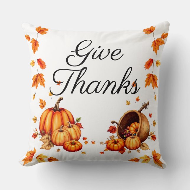 Cojín Decorativo Autumn Harvest Pumpkin Throw Pillow (Anverso)