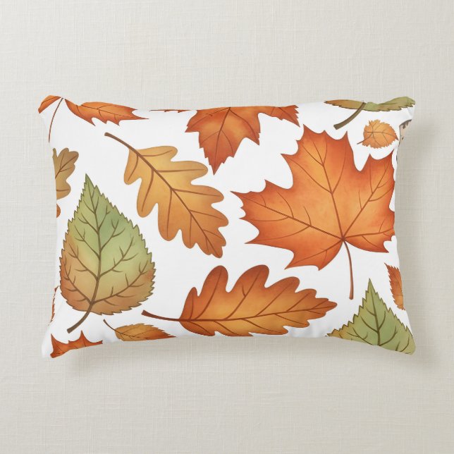 Cojín Decorativo Autumn Leaf Seamless Pattern (Anverso)