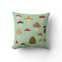 Autumn Mushrooms Pillow