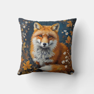 Cojín Decorativo Autumn Red Fox – Orange Fox Illustration