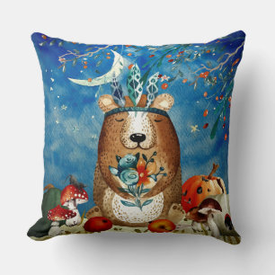 Cojín Decorativo Autumn Woodland Friends Ilustracion forestal