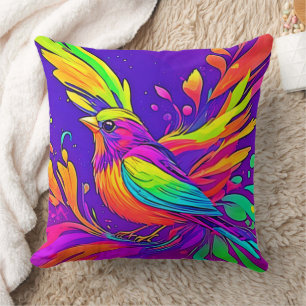 Cojín Decorativo Ave arcoiris en tierra Personalizado
