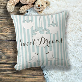 Cojín Decorativo Ave Ave Bebé Azul Tiras Nursera / Niños Habitación