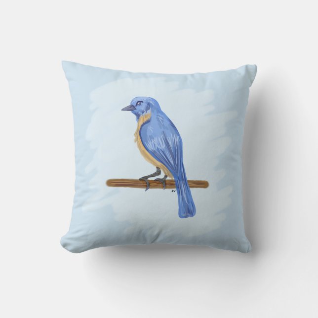Cojín Decorativo Ave azul (Anverso)