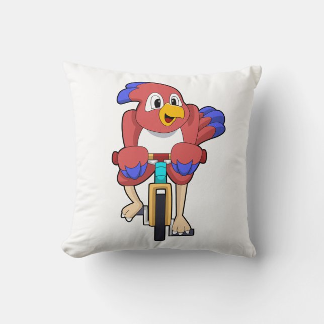 Cojín Decorativo Ave con bicicleta (Anverso)