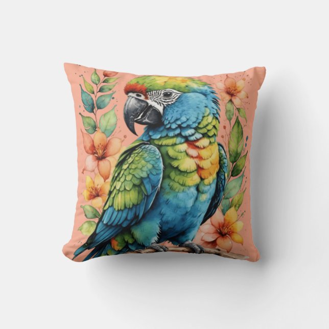 Cojín Decorativo Ave de ciruela (Anverso)