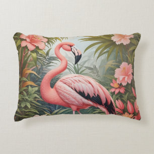 Cojín Decorativo Ave grandiosa rosa tropical Flamingo