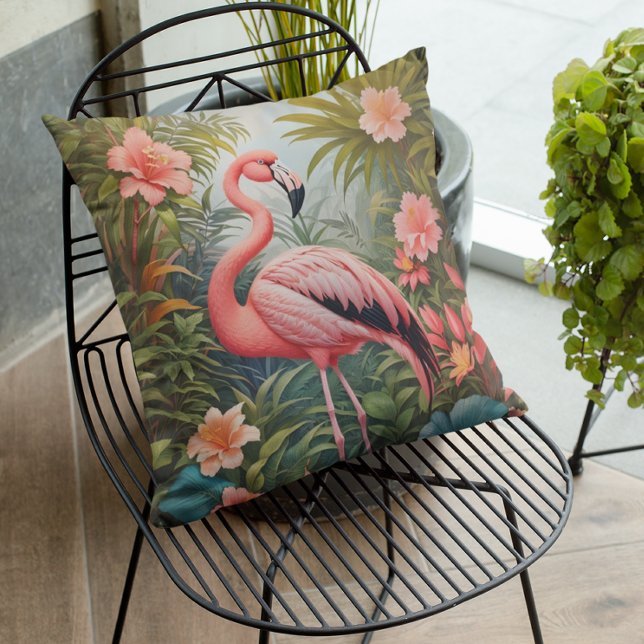 Cojín Decorativo Ave grandiosa rosa tropical Flamingo (Subido por el creador)