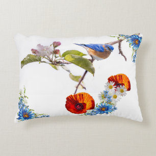 Cojín Decorativo Ave roja y pájaro