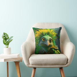 Cojín Decorativo Ave verde