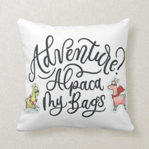 Cojín Decorativo ¿Aventura? Alpaca mis bolsos