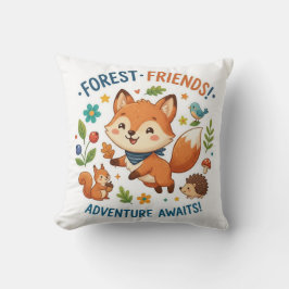 Cojín Decorativo Aventura de amigos del bosque espera