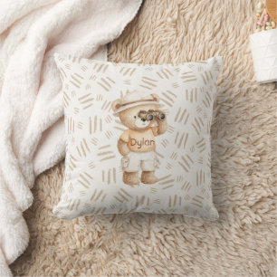 Cojín Decorativo Aventura de Binoculares de Oso Explorar Camiseta d