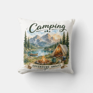 Cojín Decorativo Aventura de Camping Espera en la Naturaleza del La