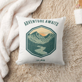 Cojín Decorativo Aventura de montaña personalizada retro al aire li