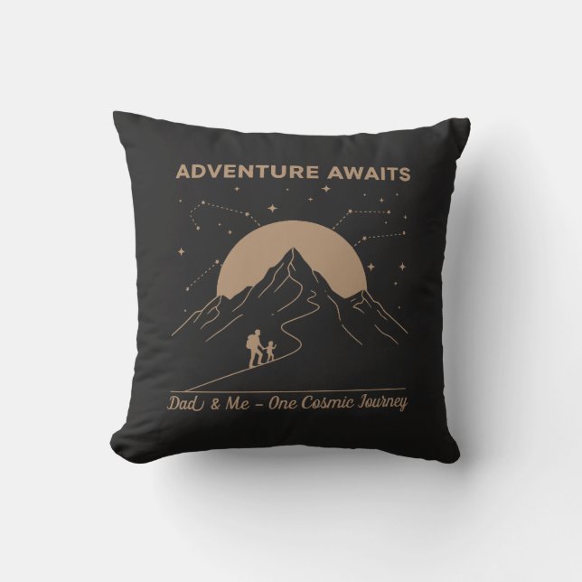Cojín Decorativo Aventura de Papá Cósmico y Yo (Anverso)