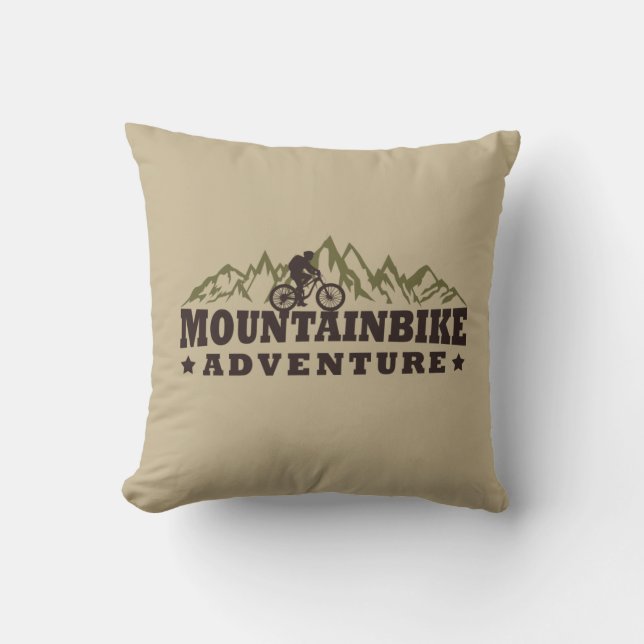 Cojín Decorativo Aventura en bicicleta de montaña (Anverso)